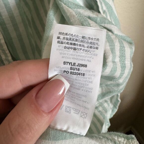 Madewell Central Button Down Boxy Top Shirt Size Medium Striped Mint White - Picture 5 of 8